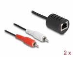 Delock Sztereo Audio bővítő RJ45 anya - 2 db. RCA apa Cat. 5 akár 50 m 2 db-os szett (87857) - dellaprint