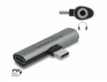 Delock szürke audio adapter USB Type-C sztereo jack anya és USB Type-C PD (64186) - dellaprint