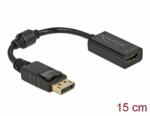 Delock Adapter DisplayPort 1.1-dugós csatlakozó -HDMI-csatlakozóhüvely passzív fekete (61011) - dellaprint
