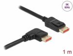 Delock DisplayPort kábel egyenes csatlakozódugóval - jobbra néző csatlakozódugóval 8K 60 Hz 1 m (87060) - dellaprint