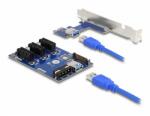 Delock Riser Card PCI Express x1 3 x PCIe x1 50 cm-es USB-kábellel (41442)