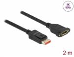 Delock DisplayPort bővítőkábel panelrögzítés 8K 60 Hz 2 m (87097) - dellaprint