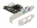 Delock PCI Express x1 kártya 2 x PS/2 porttal és 1 x USB tűfejjel - alacsony profilú formatényező (90049)