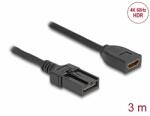 Delock HDMI önműködő kábel HDMI-A anya - HDMI-E apa kapcsolattal 3 m, 4K 60 Hz-s (87905)