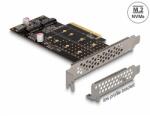 Delock PCI Express x8 kártya - 2 x belső NVMe M. 2 Key M - elágazás - alacsony profilú formatényező (89837) - dellaprint