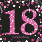  Happy Birthday 18 Pink szalvéta 16 db-os 33x33 cm (DPA9900579) - gyerekagynemu