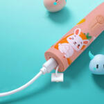 Lila Care Periuta de dinti electrica Lila Care, pentru copii, rezistent la apa, cu incarcare USB, 6 capete inlocuibile, 4 moduri de vibratii, roz