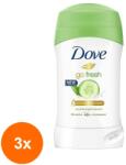 Dove Set 3 x Deodorant Antiperspirant Stick Dove Go Fresh, Cucumber & Green Tea, pentru Femei, 40 ml
