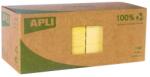 APLI Öntapadó jegyzettömb, 75x75 mm, 100 lap, újrahasznosított, APLI "Classic", sárga (11987) - nyomtassingyen