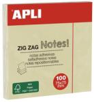 APLI Öntapadó jegyzettömb, "Z", 75x75 mm, 100 lap, APLI "Classic", sárga (12078) - nyomtassingyen