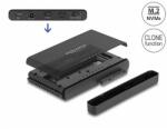 Delock USB Type-C átalakító 1 db. M. 2 NVMe SSD + 1 db. SATA SSD / HDD klón funkcióval (64190) - dellaprint