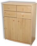 Eger Andi 2 ajtós 4 fiókos borovi fenyő komód 80x106x45 cm