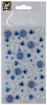 Grafix bv Virágok és drágakövek, deko öntapadós matricák, 25x9, 5cm - kék árnyalatok (CR0424/23GE)