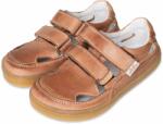 Vlnka Gyerek tépőzáras barefoot bőr tornacipő "Oly" - barna gyermek méretek 26