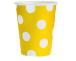 Godan Yellow Polka Dots sárga papír pohár 6 db-os 270ml (MLG154788)