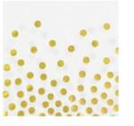 GoDan Gold Dots White Pöttyös szalvéta 12 db-os 33x33cm (MLG104035)