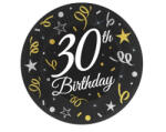 Godan B&C Happy Birthday 30 papírtányér 6 db-os 18 cm (MLG164541)