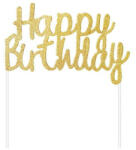  Happy Birthday Gold torta dekoráció, topper (MLG131086)