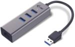 i-tec i-tec Metal U3METALG3HUB USB Hub 3.2 Gen 1 Type-A 5000 Mbit/s Szürke (U3METALG3HUB)