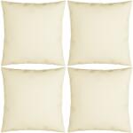 vidaXL Perne decorative, 4 buc. , crem, 50x50 cm, material textil (314340)