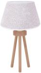 Duolla - Asztali lámpa BOUCLE 1xE27/15W/230V átm. 28 cm fehér/fa 601429 (DU601429)
