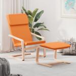 vidaXL Scaun de relaxare cu taburet, galben închis, material textil (3154420)