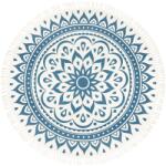 Meinl Sonic Energy 78"/200 cm Floral Design Nay Blue Meditation Rug Covor