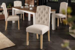 Invicta Set doua scaune CASTLE din tesatura texturata bej cu matlasare tip Chesterfield (40070)