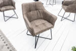 Invicta Set 2 scaune Loft cu tapiterie din microfibra si picioare din metal (42475)