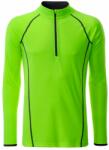 James & Nicholson (Daiber) Férfi funkcionális hosszú ujjú felső JN498 - Élénkzöld / fekete | 2XL (1-JN498-1752329)