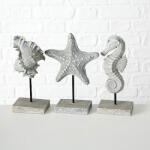  3 részes tengeri dekoráció szett - csillag, csiga, csikóhal, 25cm