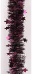  Karácsonyi girland, boa csillagokkal, matt bordó színű, 7cm széles és 2m hosszú