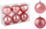  Karácsonyfadísz gömb, rózsaszín színű, fényes és matt, 8cm 6db
