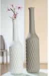  Modern kerámia váza érdekes nyomott felülettel barna és fehér színben 40x10cm