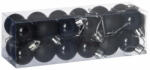  Műanyag karácsonyfadísz gömb, fekete színű fényes és matt, 3cm, 24db