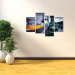 4 Decor Tablou canvas 4 piese - Tramvaiul galben