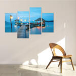 4 Decor Tablou canvas 4 piese - Bungalow pe apa