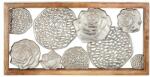 Alumíniumból készült ezüst színű antik hatású rózsás fali dekoráció fa keretben 20x40cm