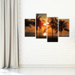 4 Decor Tablou canvas 4 piese - Palmieri in asfintit