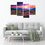 4 Decor Tablou canvas 4 piese - Rasarit inflorit