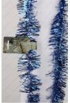  Karácsonyi girland, boa, király kék színű, 6cm széles és 2m hosszú