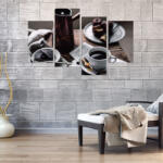 4 Decor Tablou canvas 4 piese - Cafeaua de dimineata