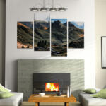 4 Decor Tablou canvas 4 piese - Munti , vai