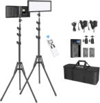 Neewer Kit 2x Panouri Bi Color 144 LED, trepiezi 150 cm, telecomanda contro, 2 baterii + 1 incarcator, geanta transport inclusa