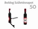  Hűtőmágnes dugóhúzó borosüveg Boldog 50. Születésnapot 11, 5cm 7389 - Tréfás Hűtőmágnes