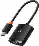 Baseus Lite Series dugaszoló adapter HDMI VGA + mini jack 3, 5 mm / micro USB tápegység fekete (WKQX01010101)