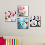 4 Decor Set de 4 tablouri : Cupcakes