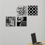 4 Decor Set de 4 tablouri : Black and White