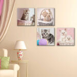 4 Decor Set de 4 tablouri : Cosuri cu Pisici