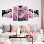 4 Decor Tablou canvas 7 piese - Bujori roz